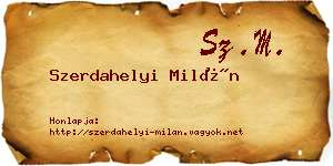 Szerdahelyi Milán névjegykártya